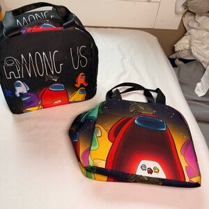 Among Us Kids Lunch Bag - Black and Multicolor